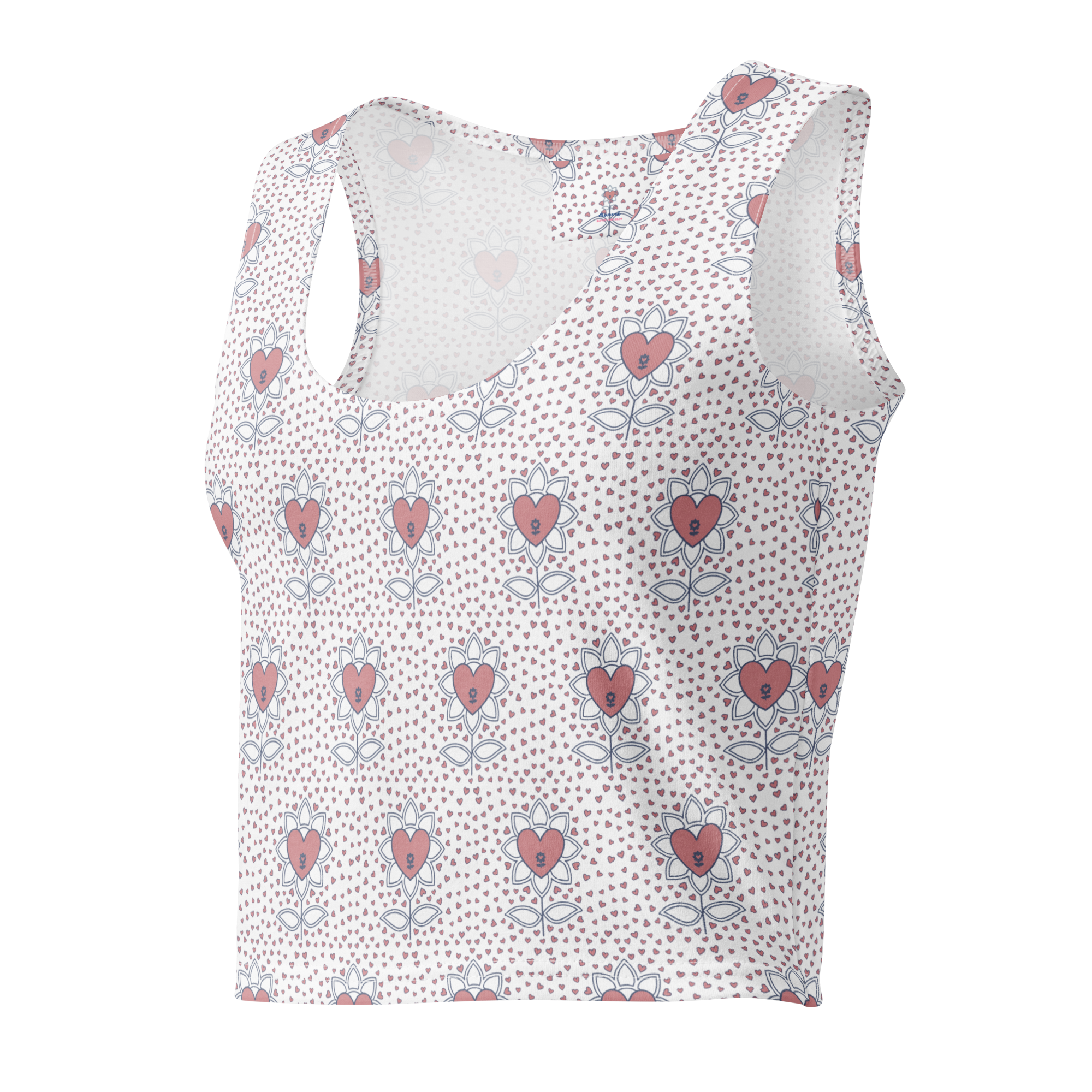 Flower and hearts Cotton crop top - Alivwood