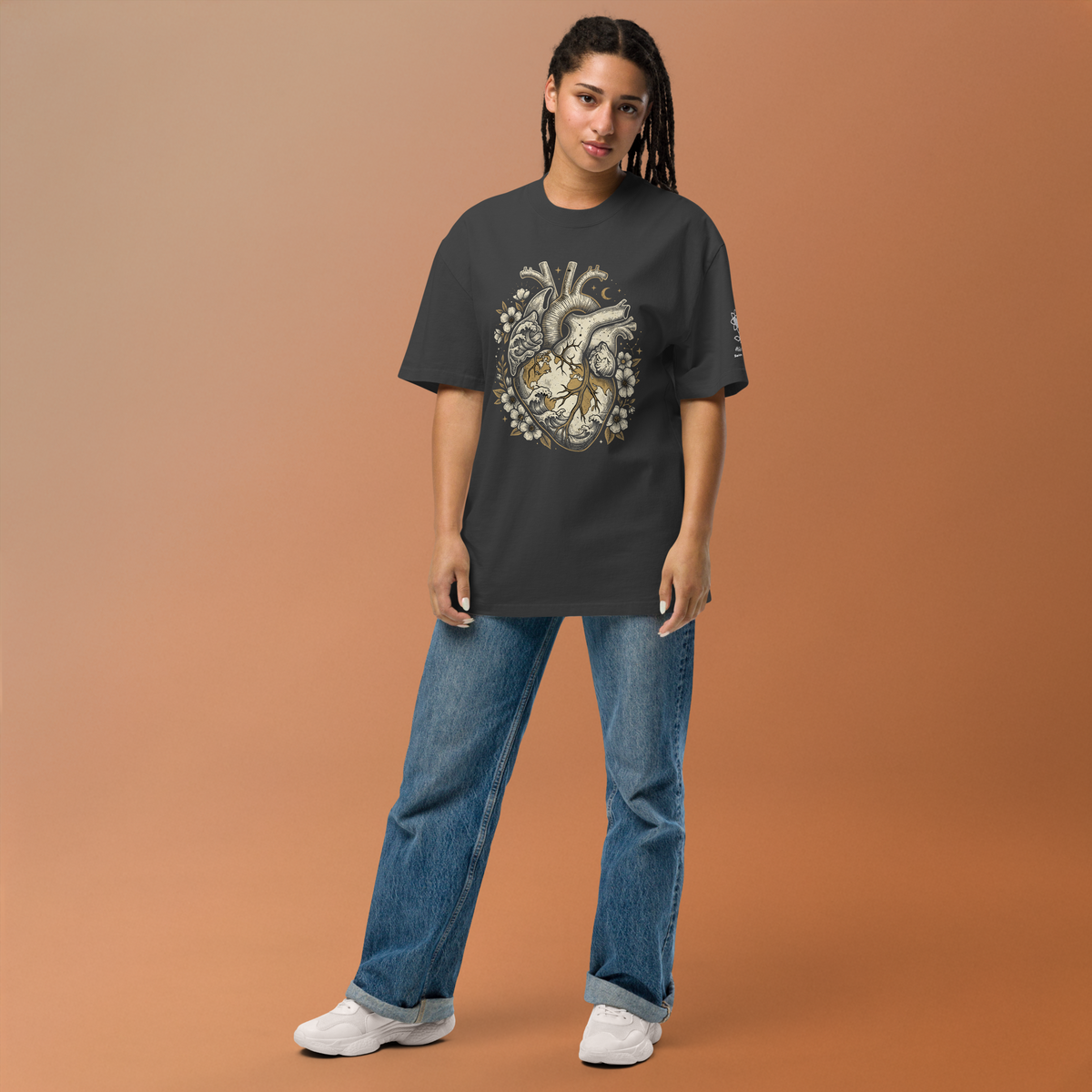 Wild heart atlas Oversized faded t-shirt - Alivwood