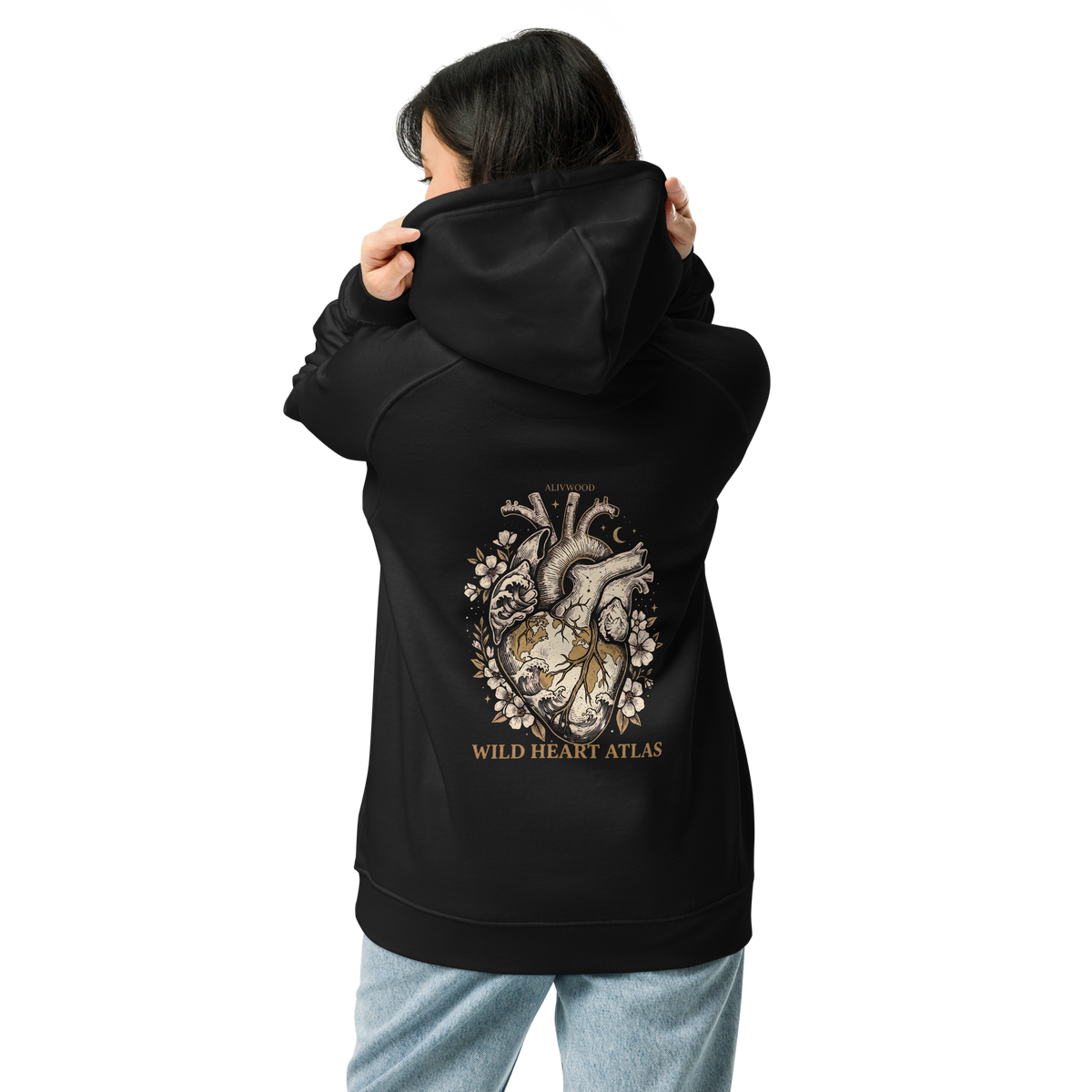 Wild Heart Atlas Unisex eco raglan hoodie - Alivwood