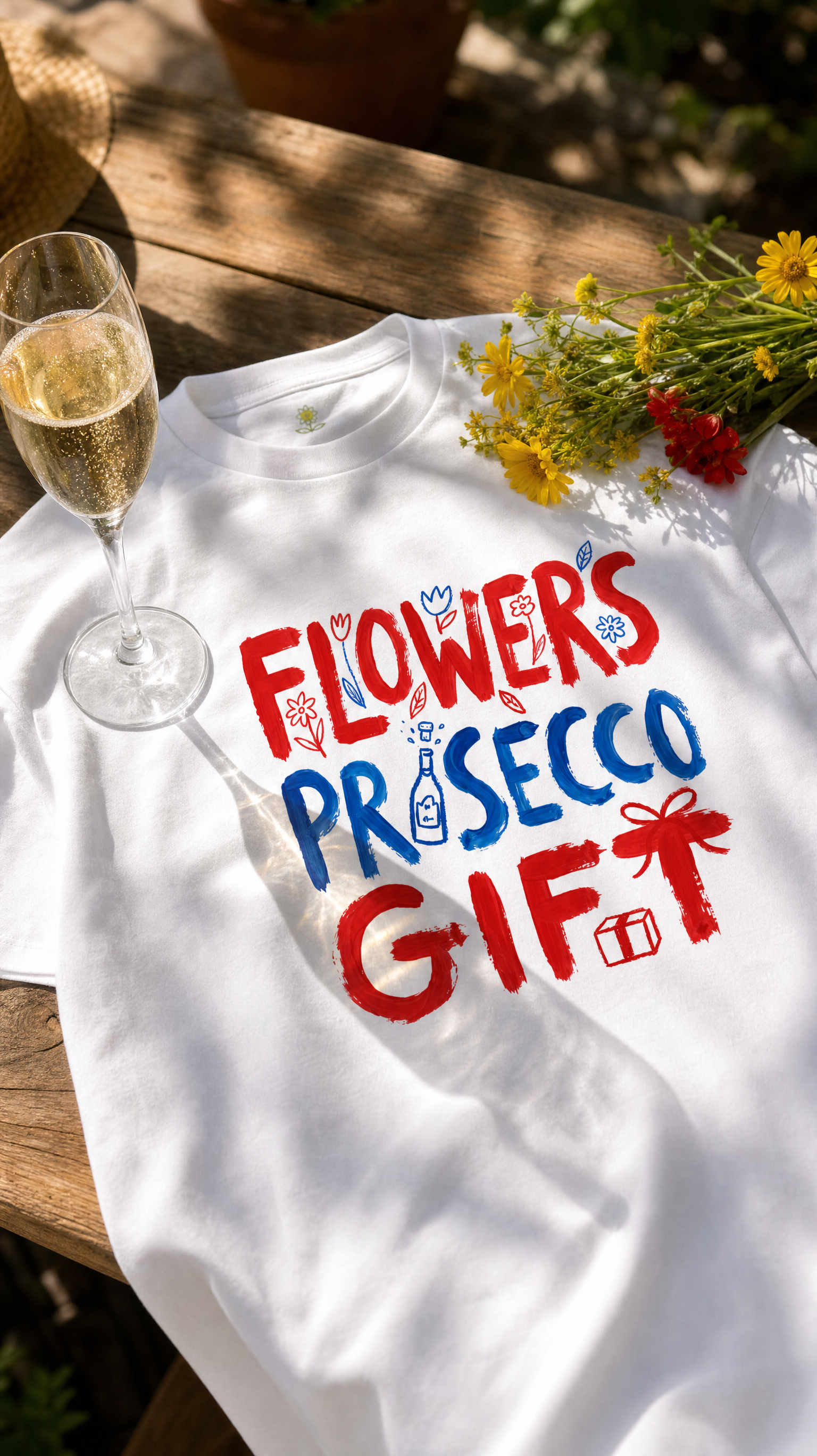 Flower+Prosecco+Gifts Unisex premium t-shirt