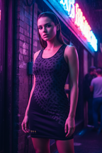 Maze and Sunflower Black low Bodycon dress - Alivwood