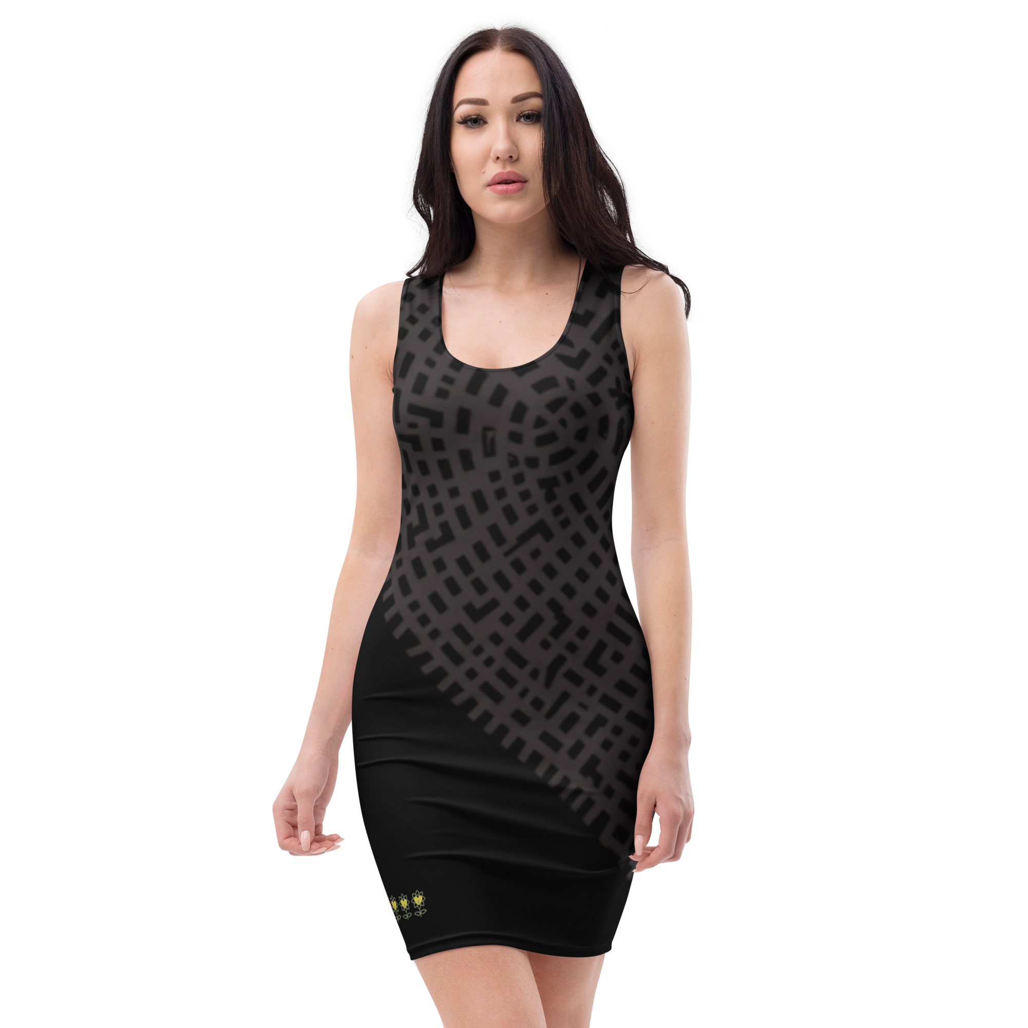 bodycon sunflower dress ZAVELLE Women's Retro Sunflower Print Floral Bodycon Dress