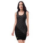 Maze and Sunflower Black low Bodycon dress - Alivwood