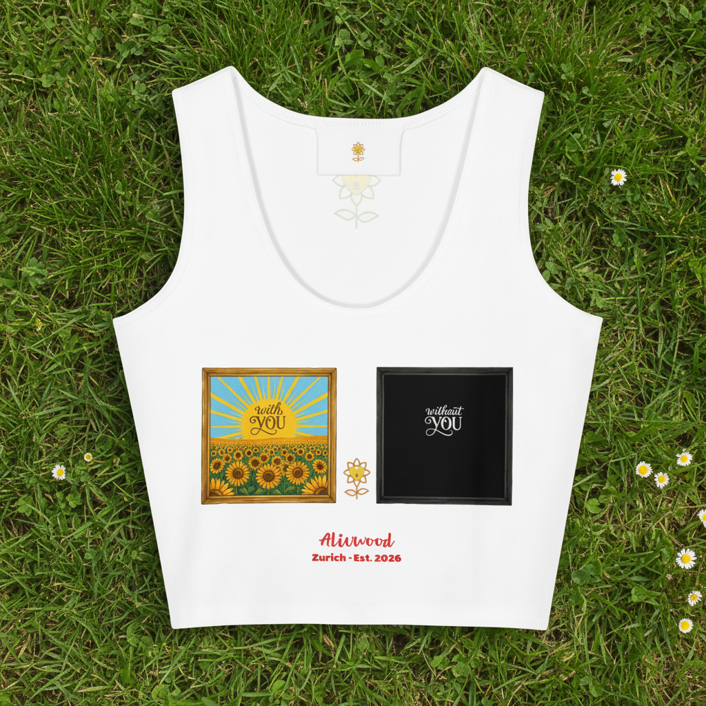 With and without you Cotton crop top