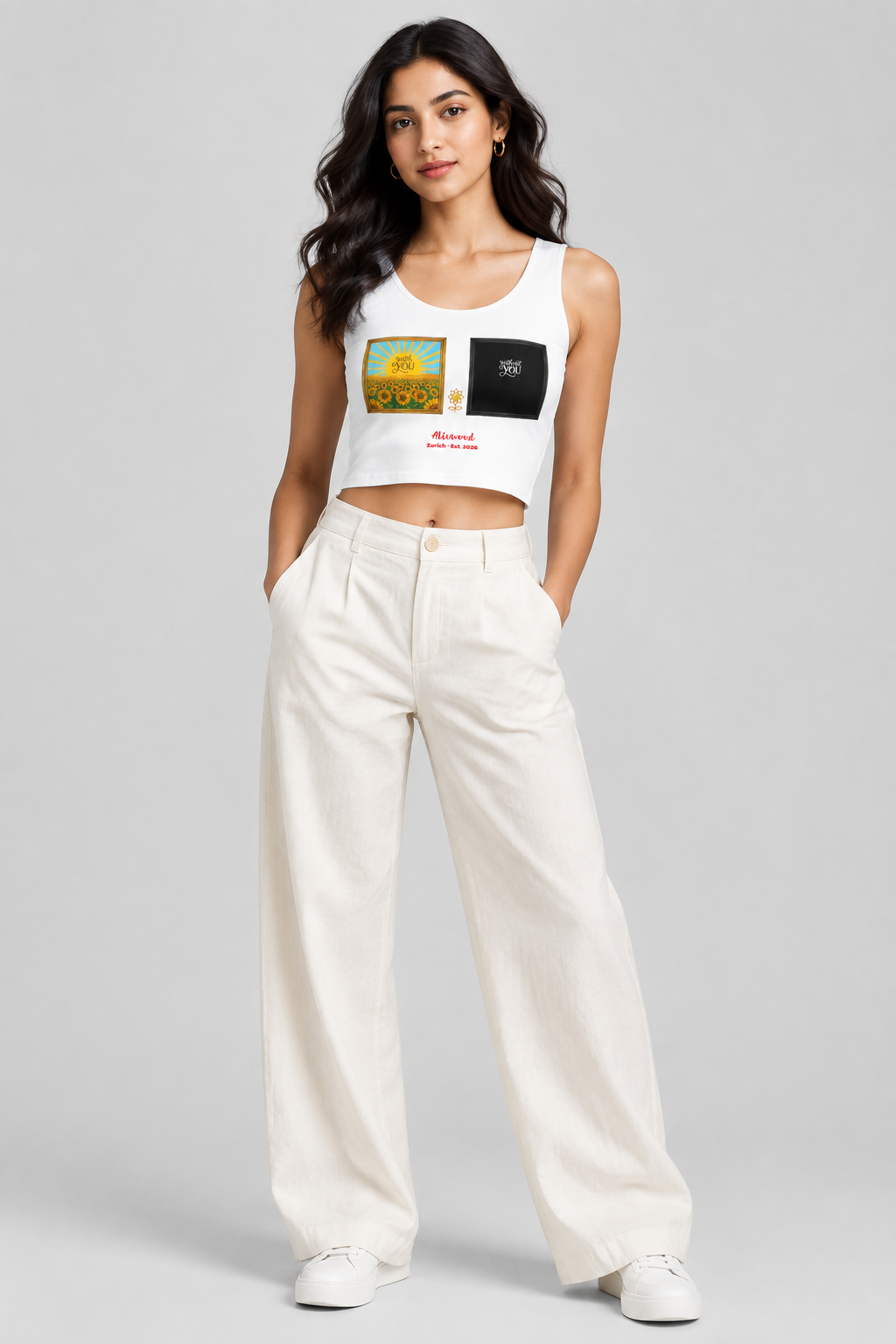 With and without you Cotton crop top - Alivwood