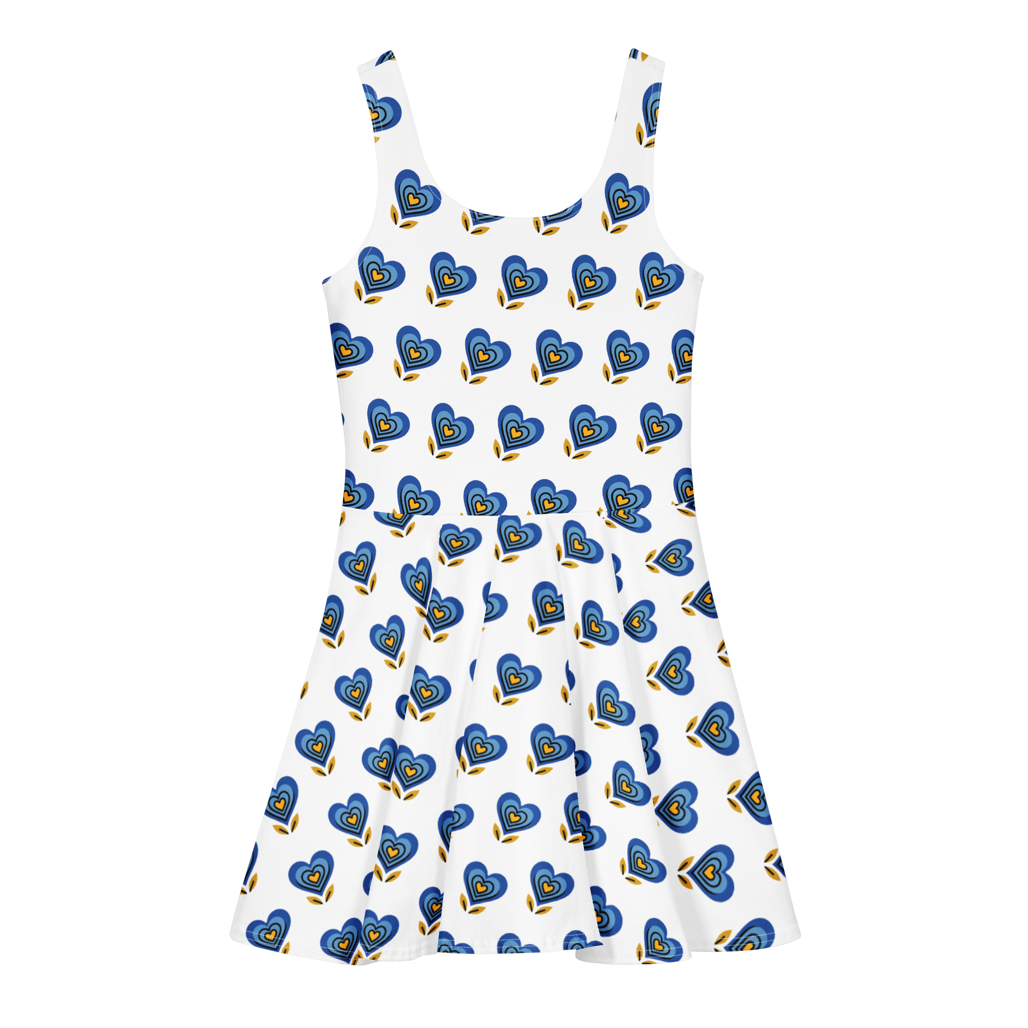 95% Cotton Skater Dress White Print