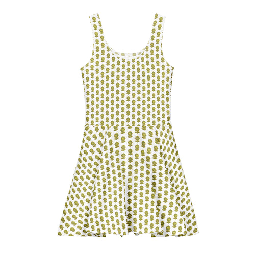 Alivwood Flower White Cotton skater dress - Alivwood