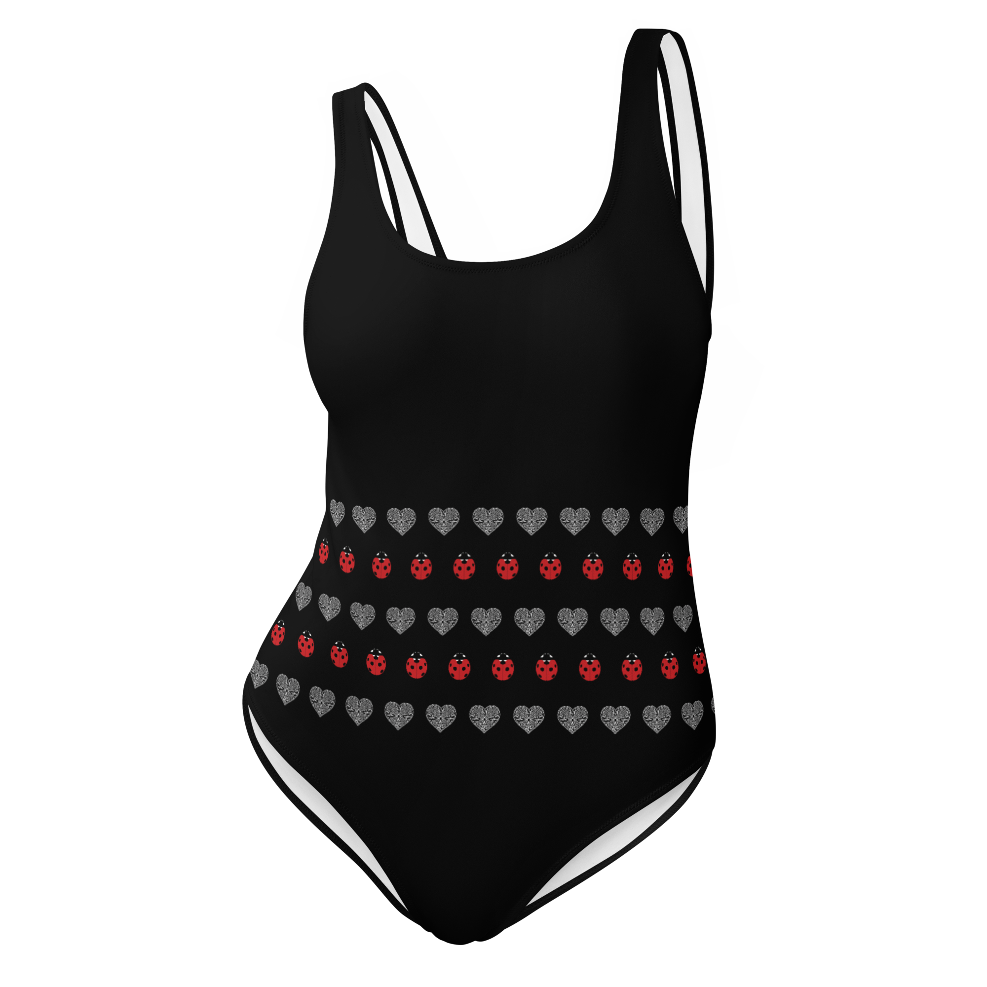 Ladybug and Heart One-Piece Swimsuit - Alivwood