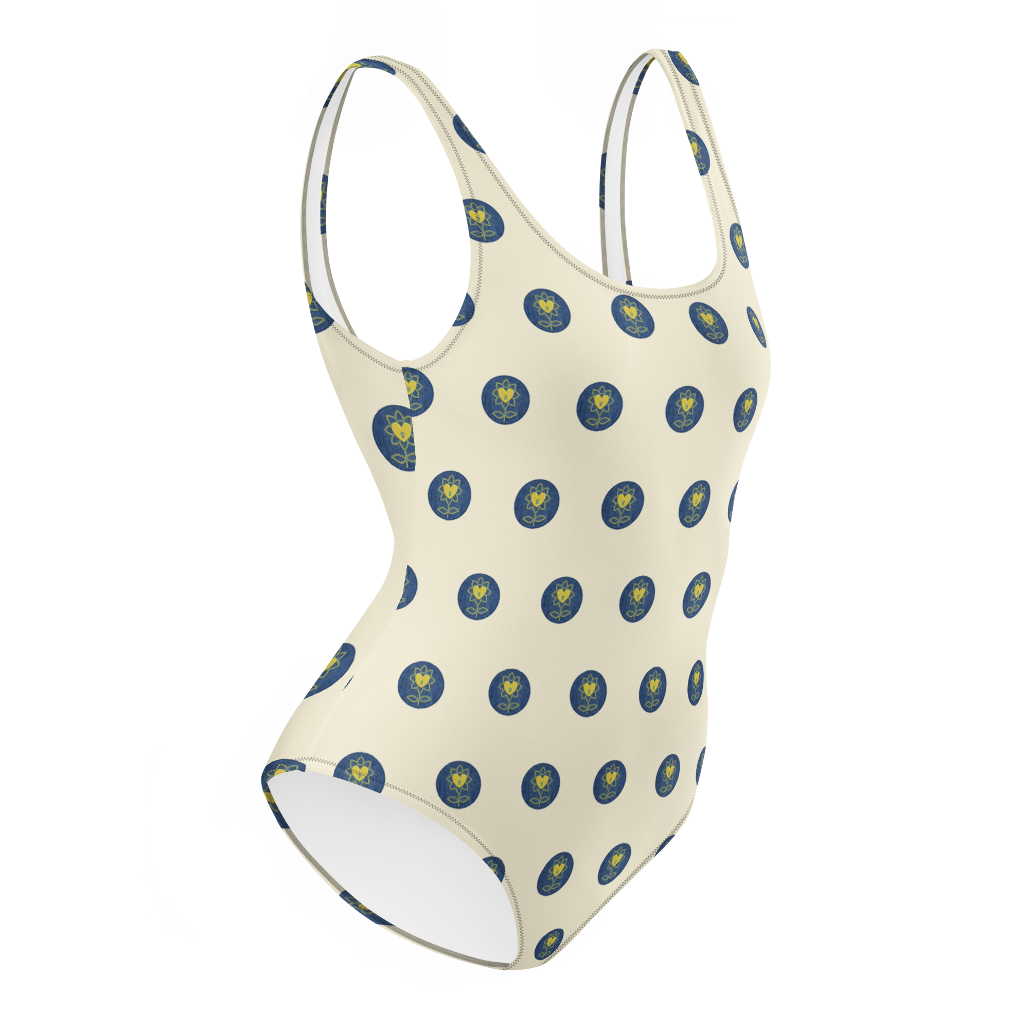 Logo Jeans Polka-dot One-Piece Swimsuit - Alivwood