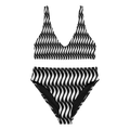 White stripe Recycled high-waisted bikini - Alivwood
