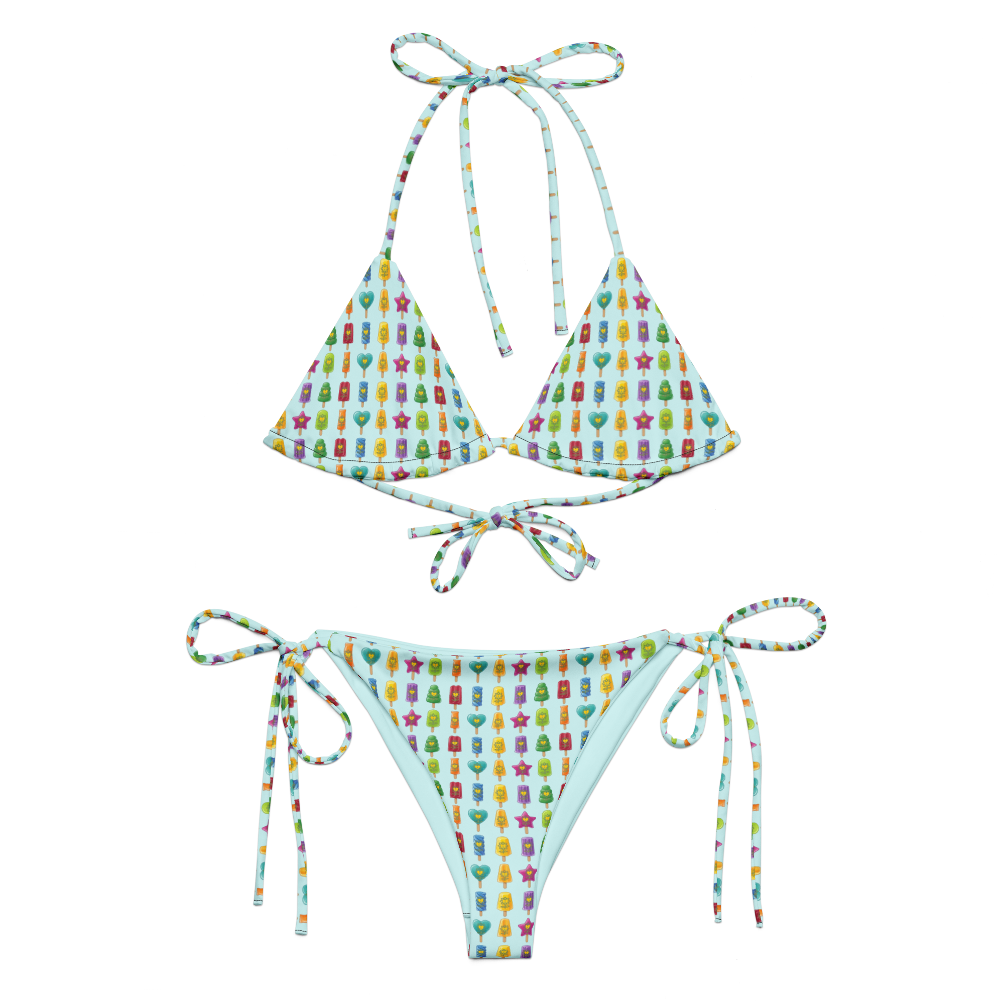 Ice-lolly All-over print recycled string bikini - Alivwood