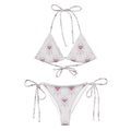Flower and hearts All-over print recycled string bikini - Alivwood