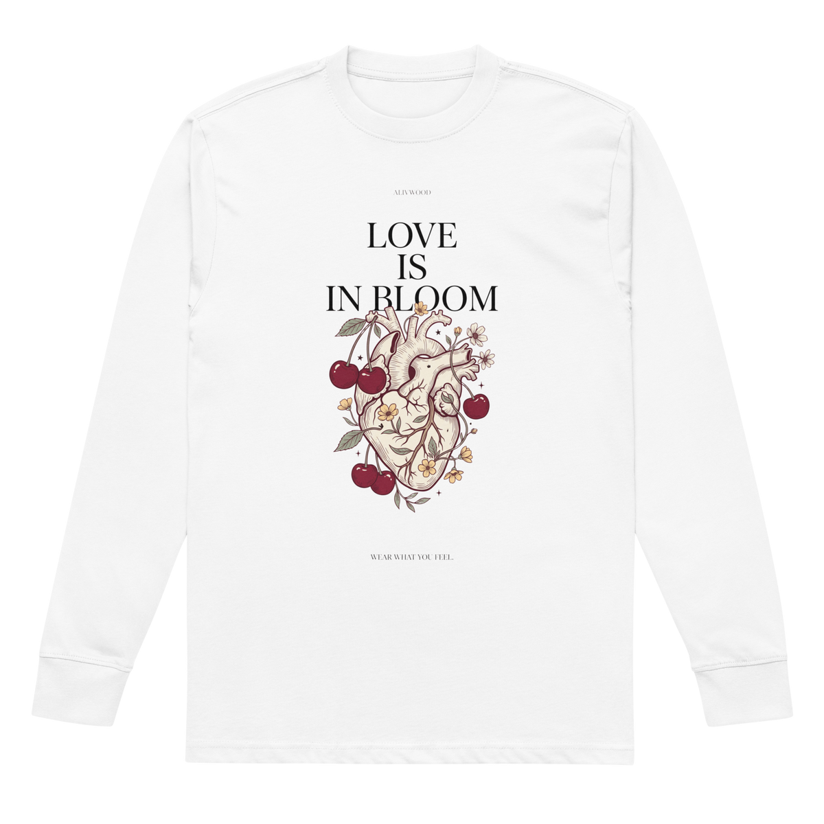 Love is in Bloom heavyweight long sleeve t-shirt - Alivwood