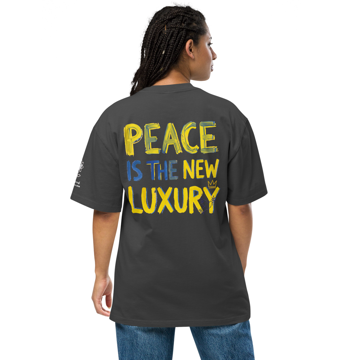 Peace is the new luxury diamond Oversized faded t-shirt - Alivwood