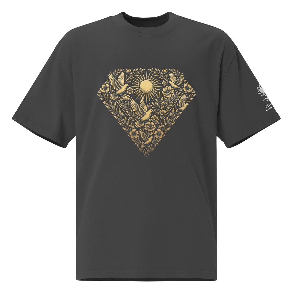 Peace is the new luxury diamond Oversized faded t-shirt - Alivwood