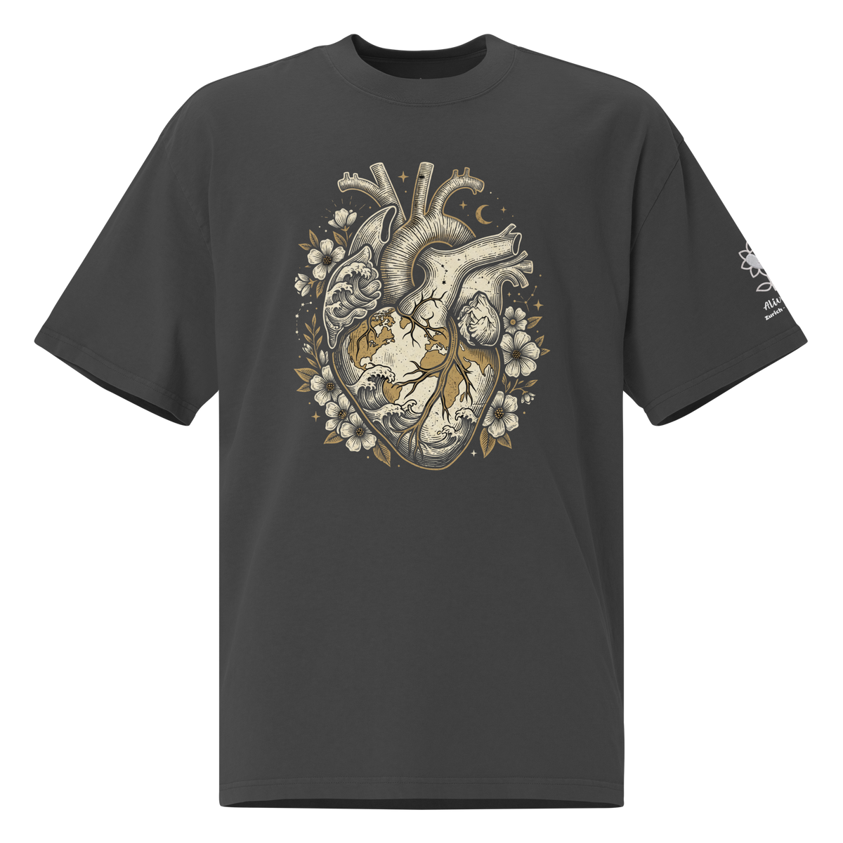 Wild heart atlas Oversized faded t-shirt - Alivwood