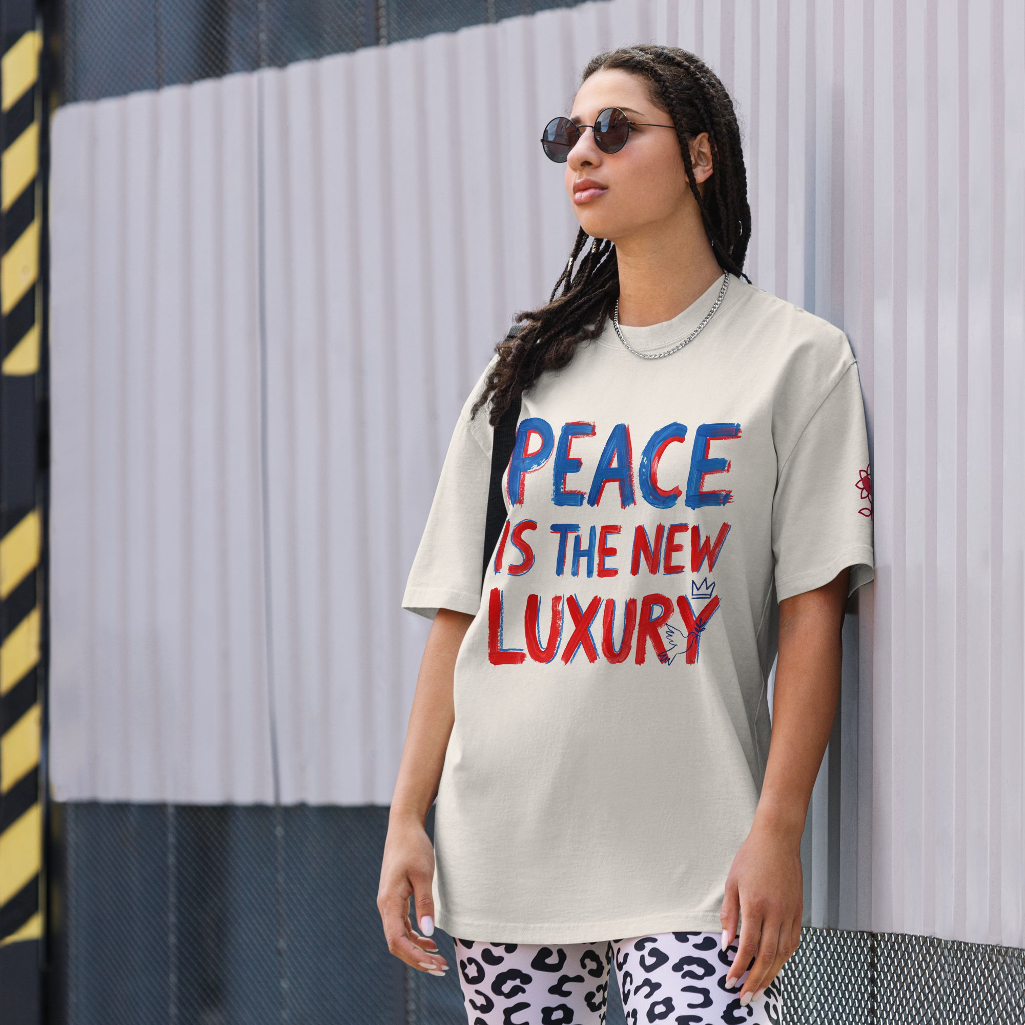 Peace is the new Luxury Oversized faded t-shirt - Alivwood