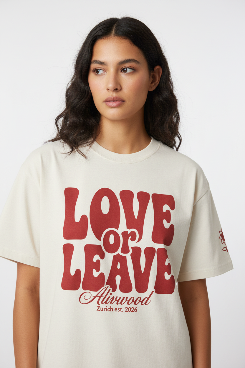 Love or Leave Oversized faded t-shirt