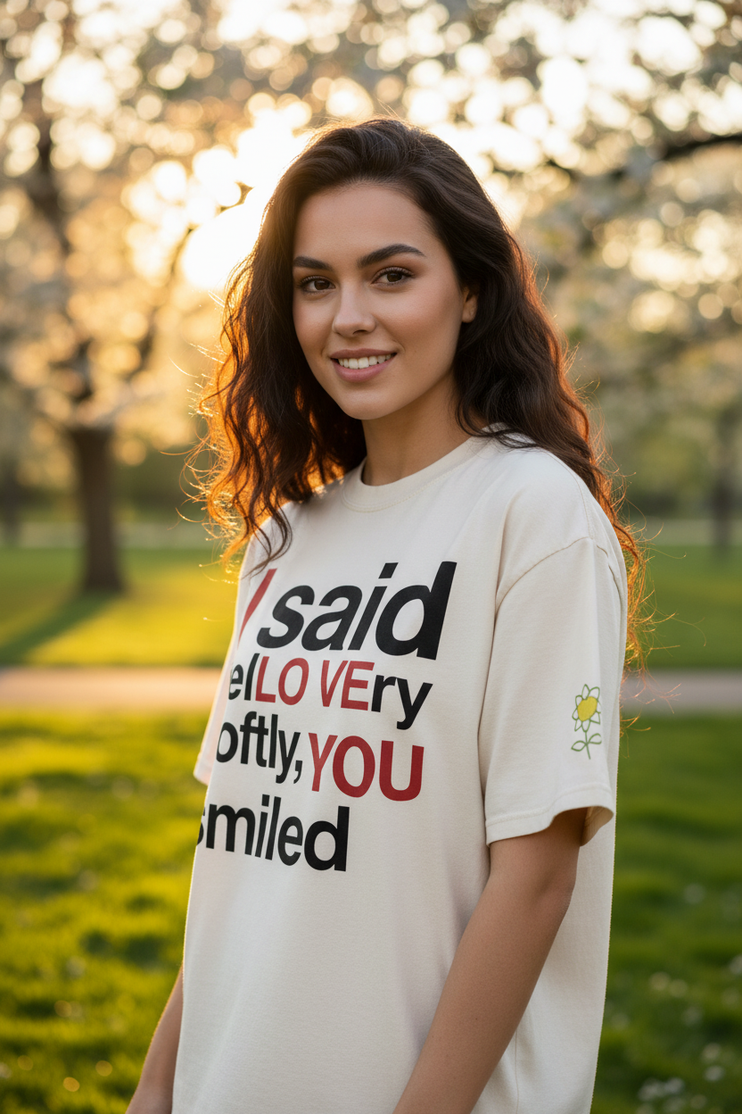 I LOVE YOU Oversized faded t-shirt
