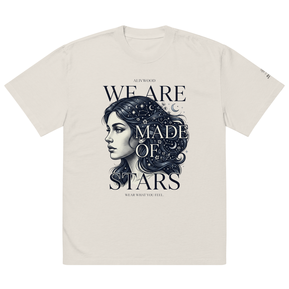 We are made of Stars Oversized faded t-shirt - Alivwood