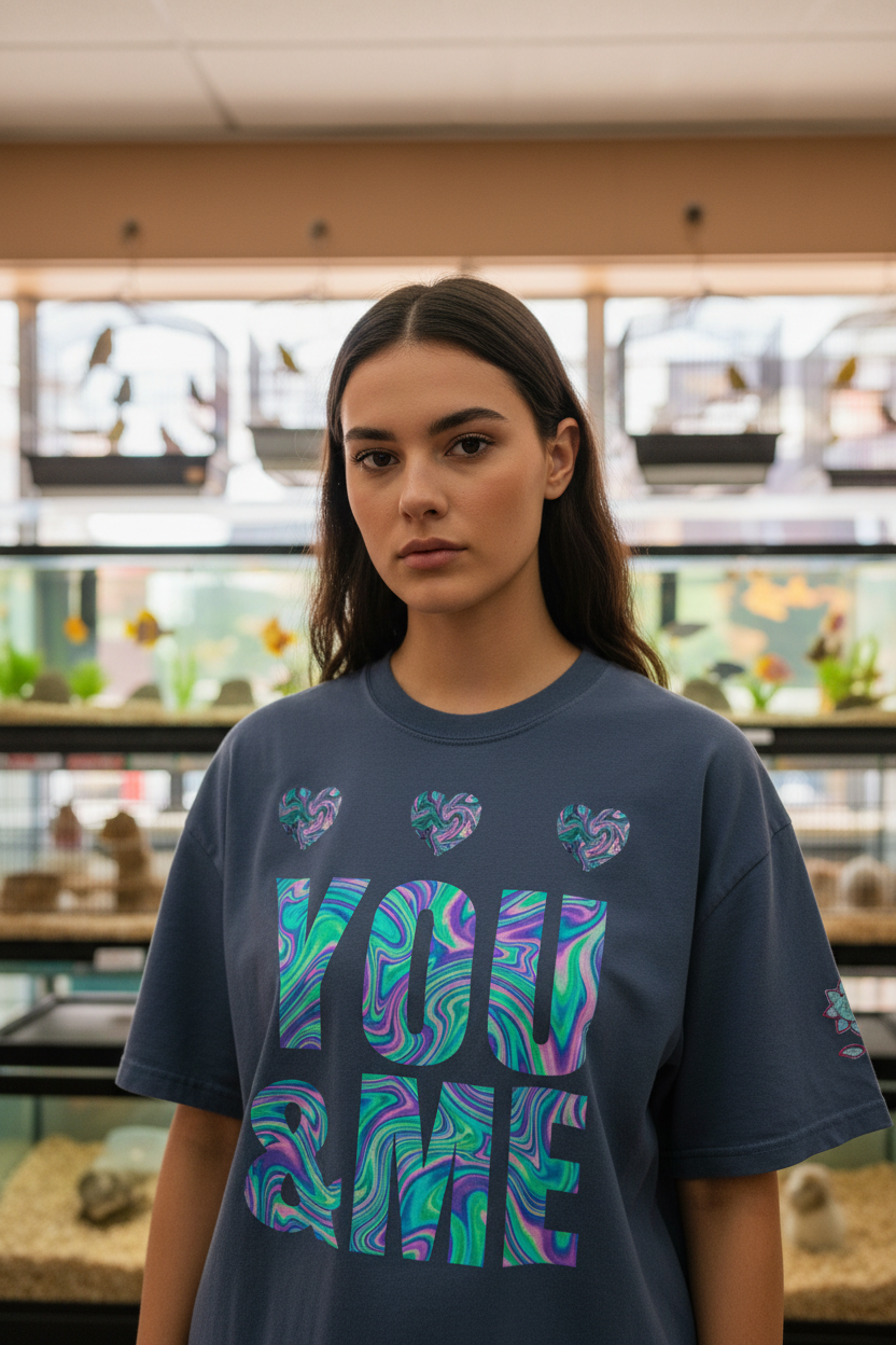 You & Me Oversized faded t-shirt