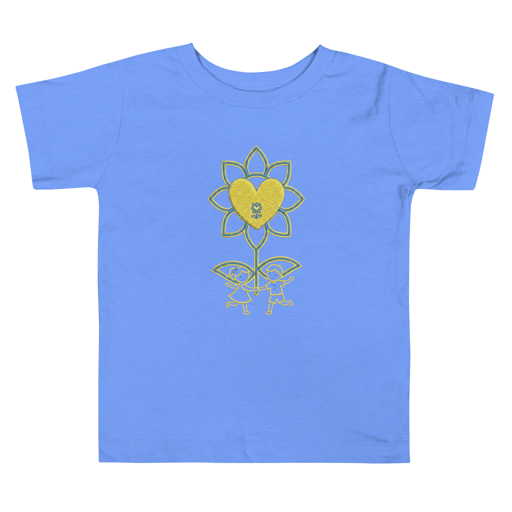 Sunflower kids playing Toddler Short Sleeve Tee - Alivwood