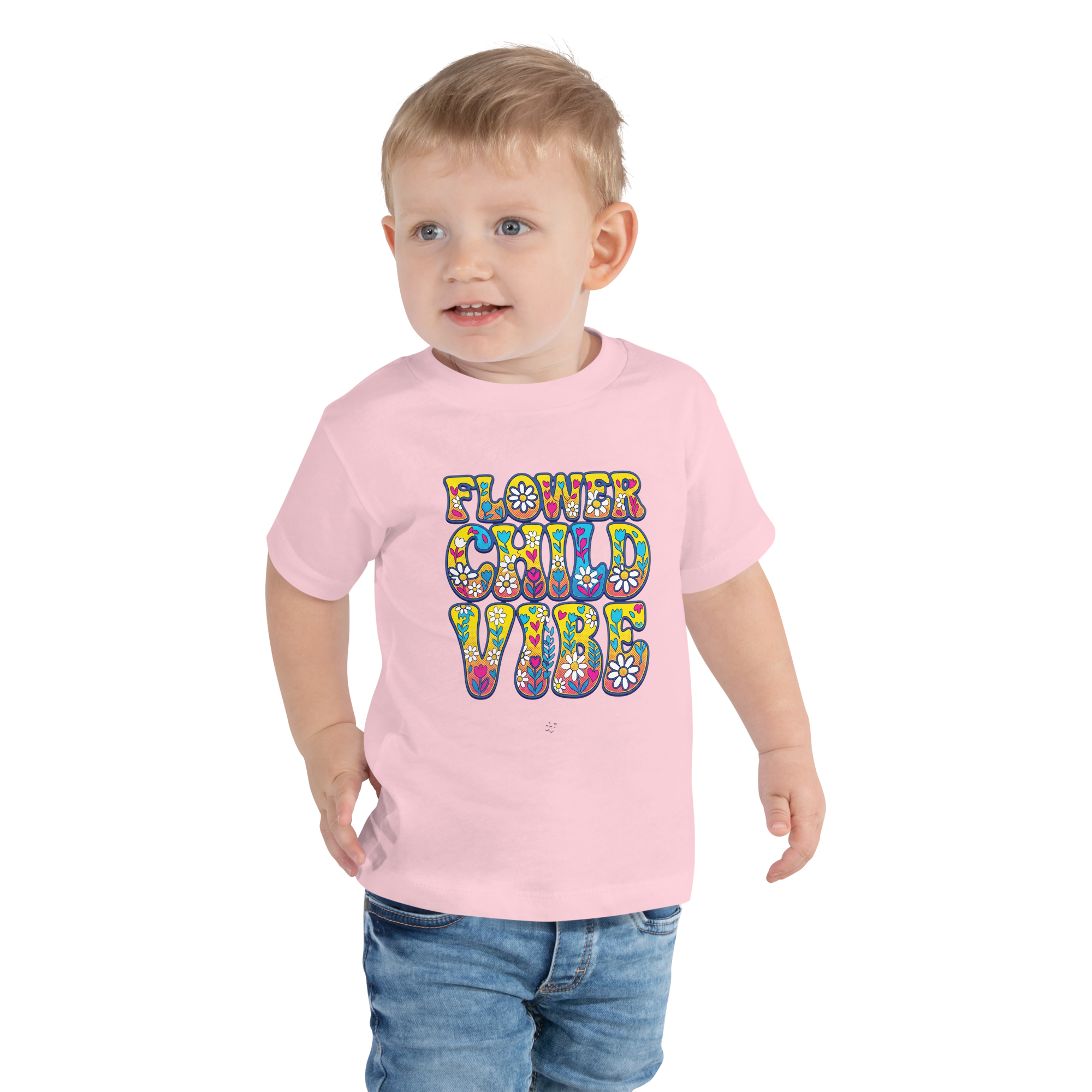 Flower child Vibe Toddler Short Sleeve Tee - Alivwood
