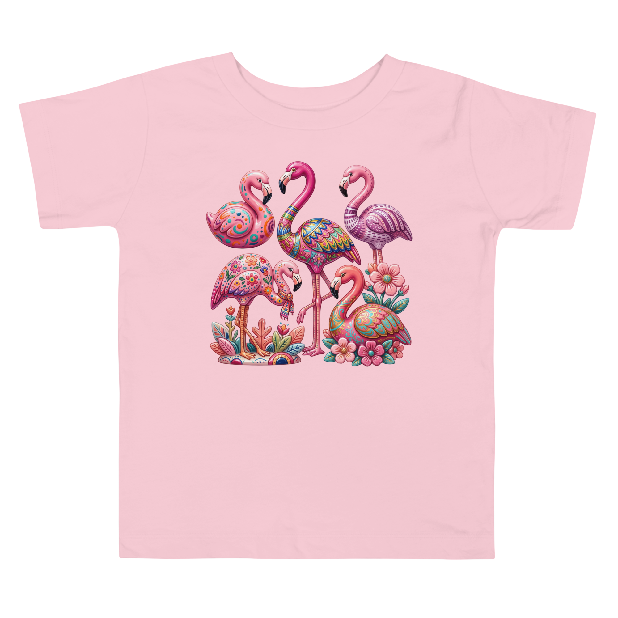Pink flamingo Toddler Short Sleeve Tee - Alivwood