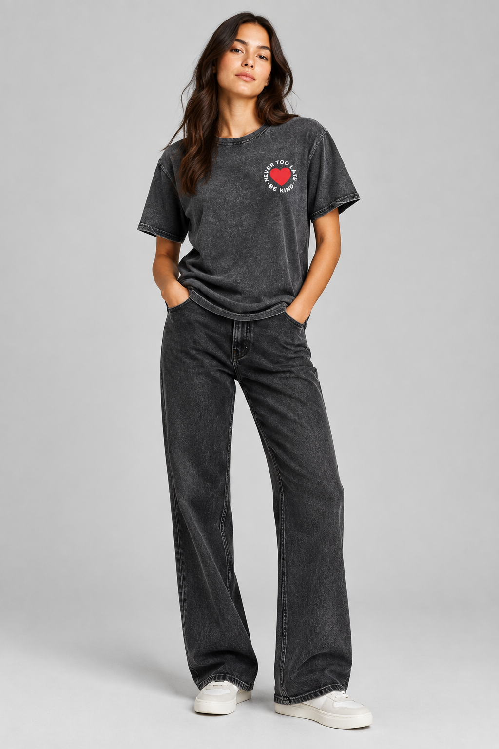 Never too late Denim T-Shirt - Alivwood