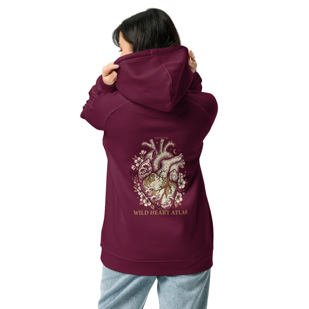Wild Heart Atlas Unisex eco raglan hoodie - Alivwood