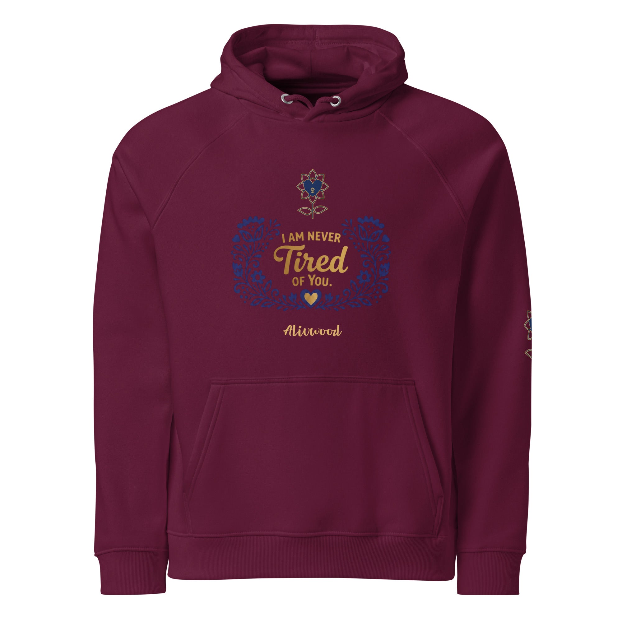 Never tired of you Unisex eco raglan hoodie - Alivwood