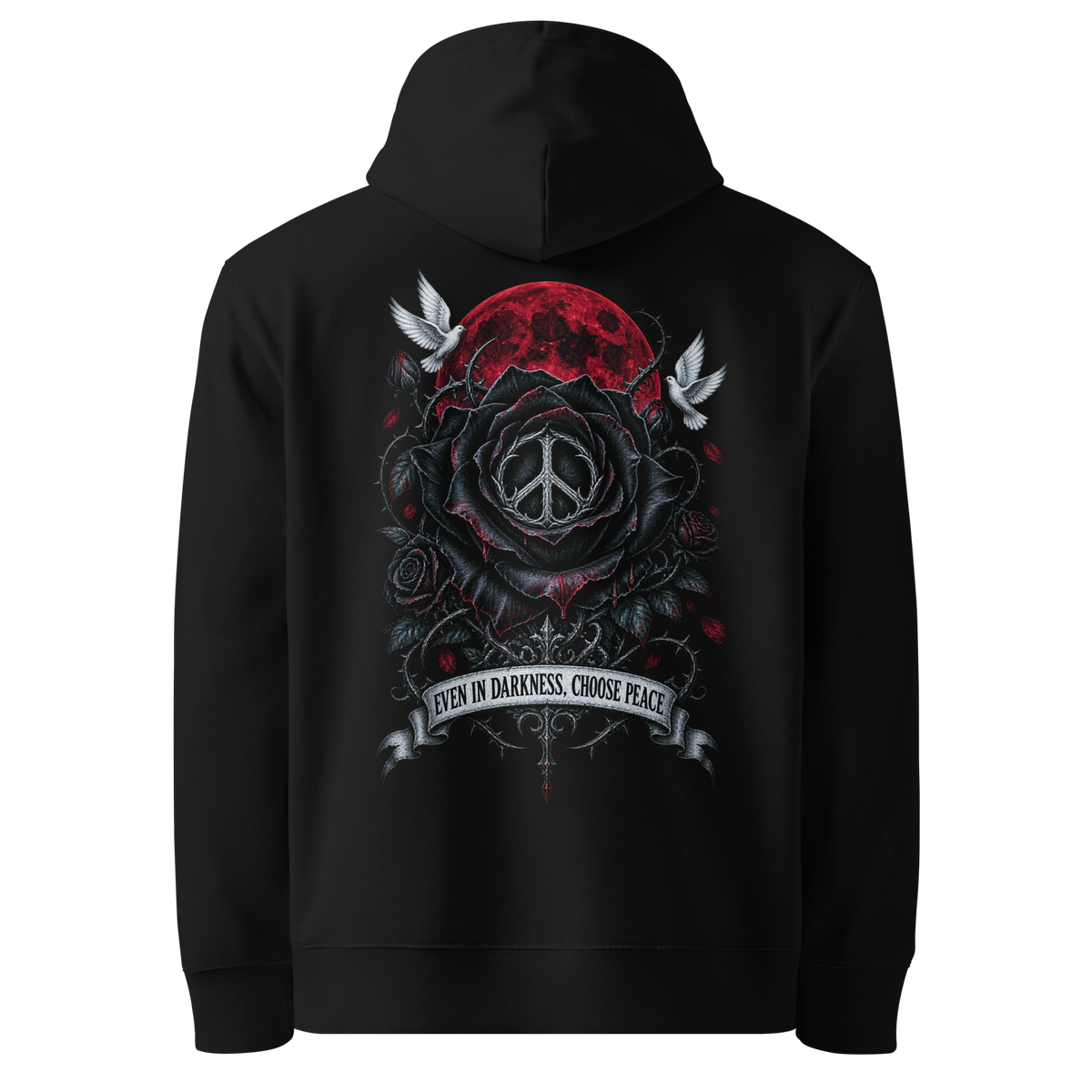 Even in darkness choose peace Unisex essential eco hoodie - Alivwood
