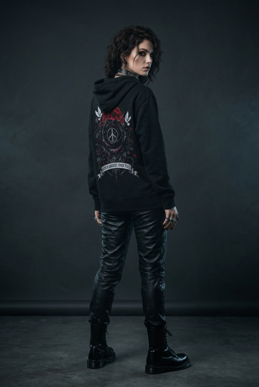 Even in darkness choose peace Unisex essential eco hoodie - Alivwood
