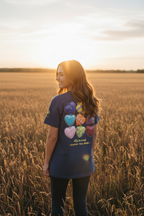 Hearts Home decor unisex garment-dyed pocket T-shirt with chest pocket and heart graphic on the back