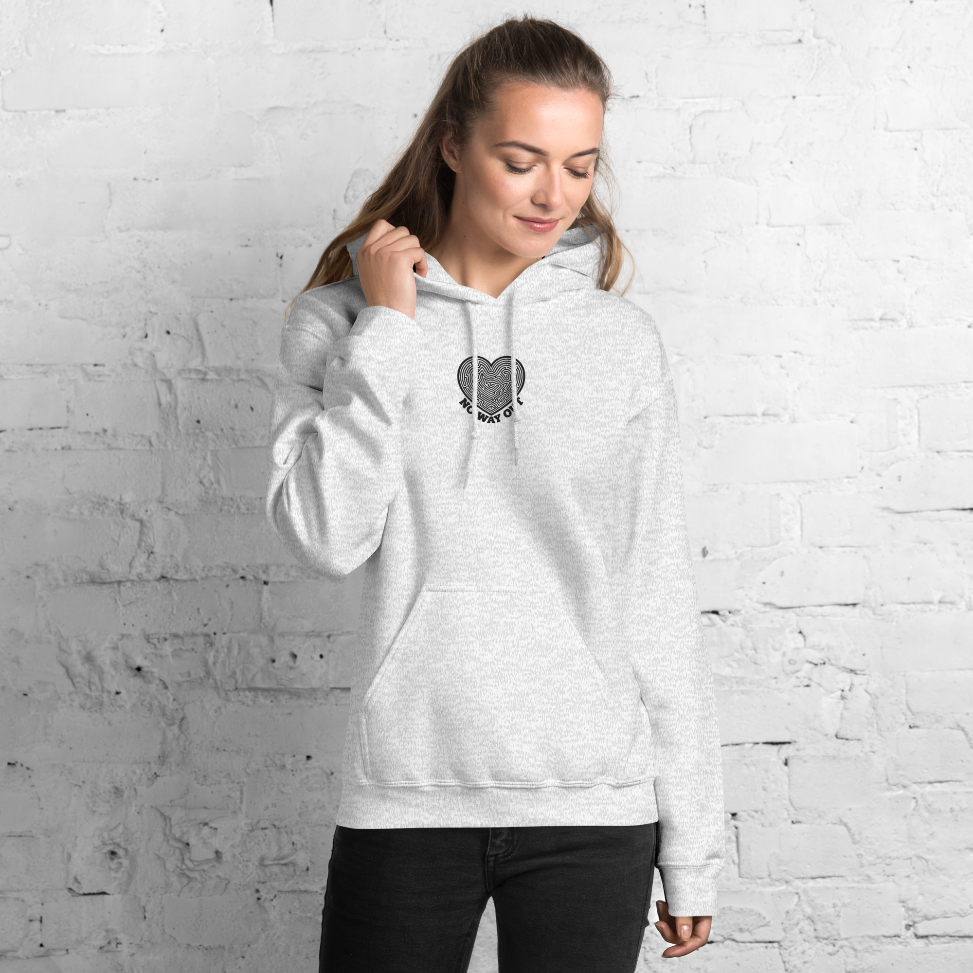 No Way Out Embroidery Unisex Hoodie - Alivwood