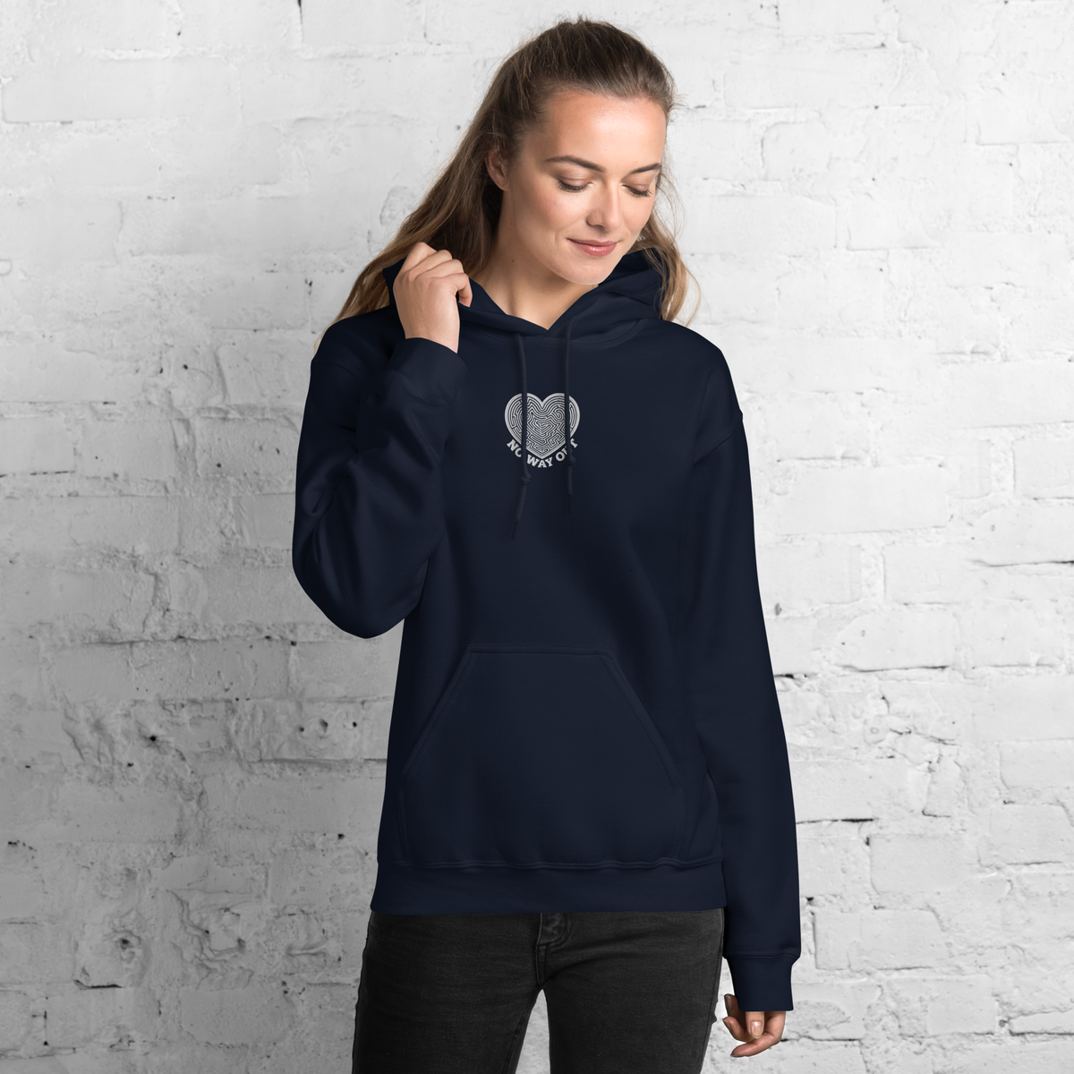No Way Out Embroidery Unisex Hoodie - Alivwood