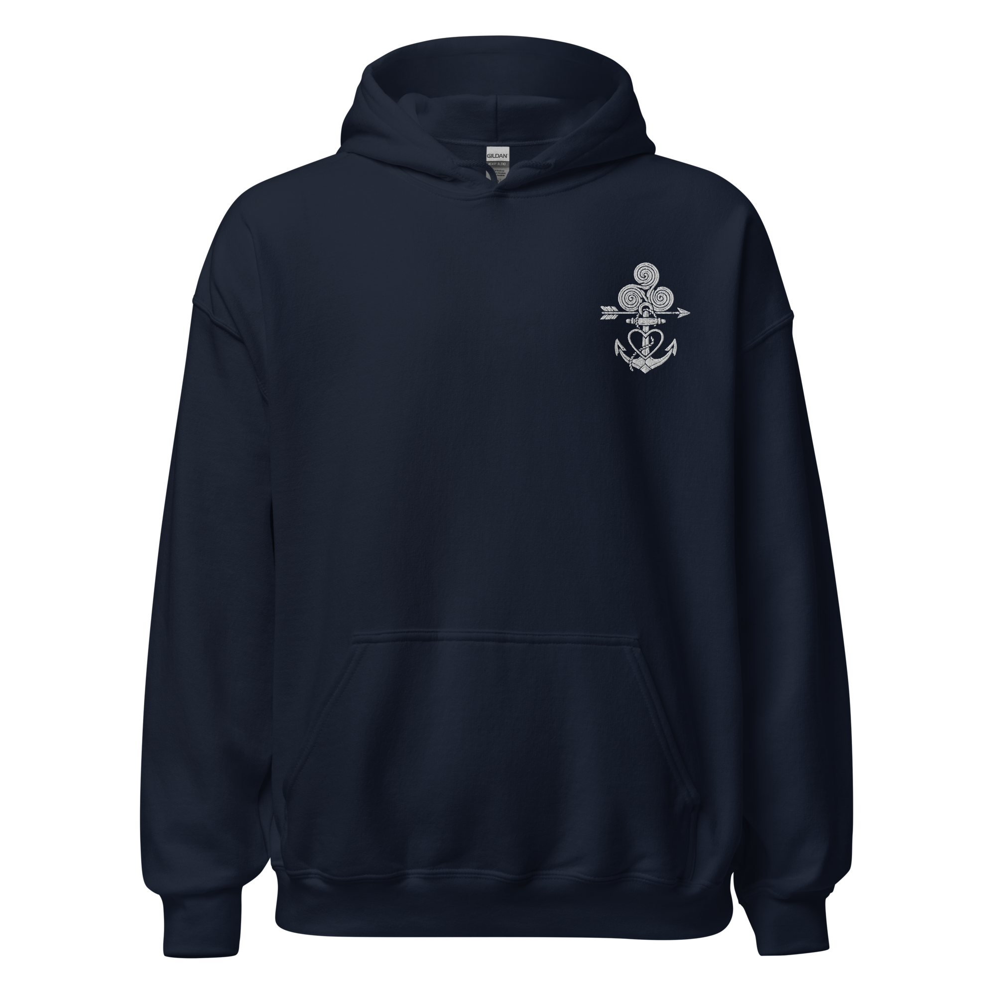 Tatoo AnchorArrowTriskelionHeart Embroidery Unisex Hoodie - Alivwood