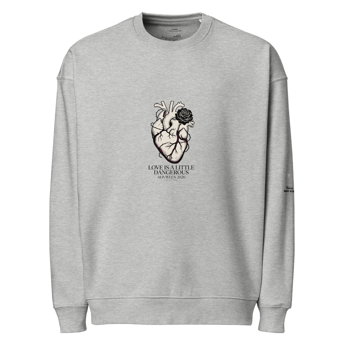 Love is a little dangerous Unisex organic oversized sweatshirt - Alivwood