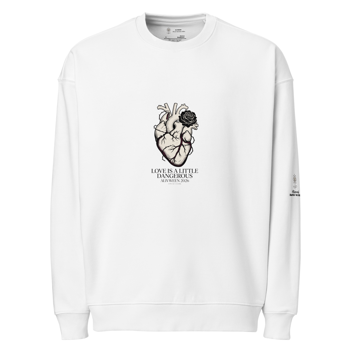 Love is a little dangerous Unisex organic oversized sweatshirt - Alivwood
