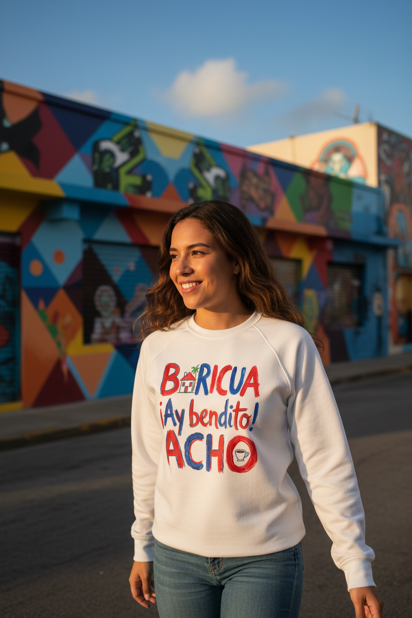 Puerto rico Unisex organic raglan sweatshirt
