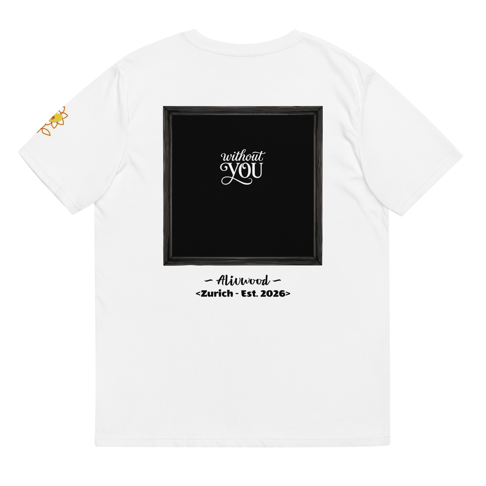 With and without you Unisex organic ribbed neck t-shirt