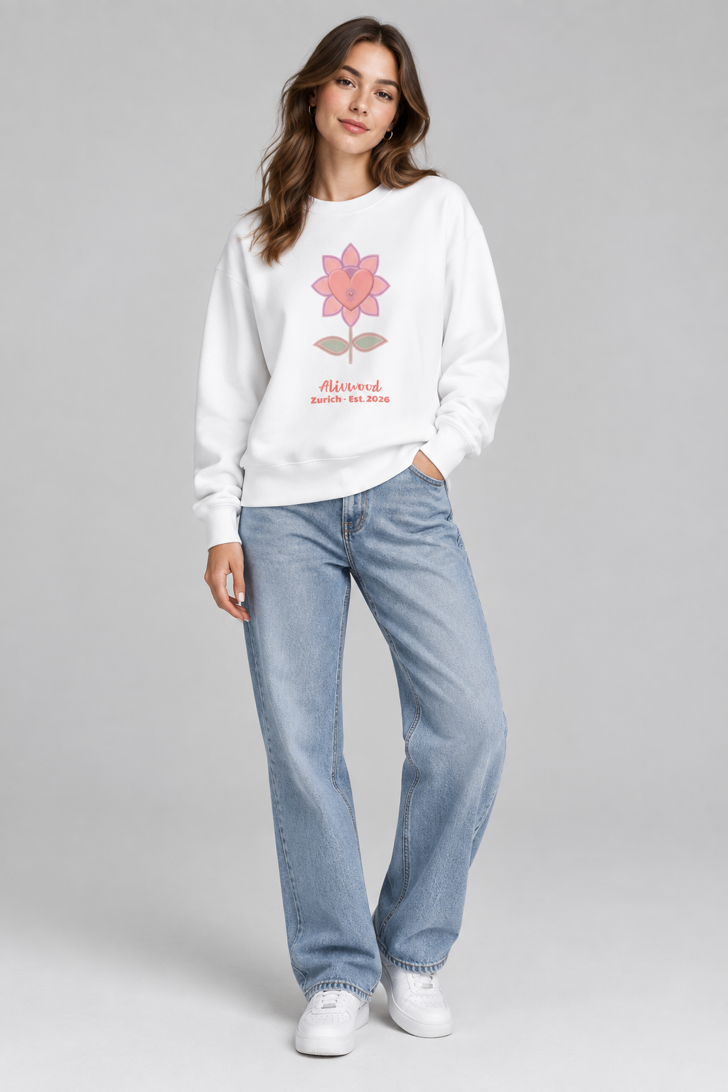 Alivwood Pink Unisex Premium Sweatshirt