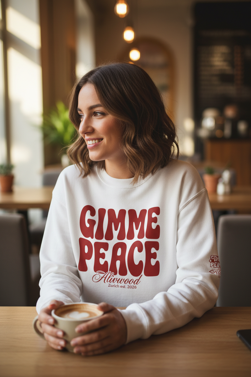 Gimme Peace Unisex Premium Sweatshirt - Alivwood