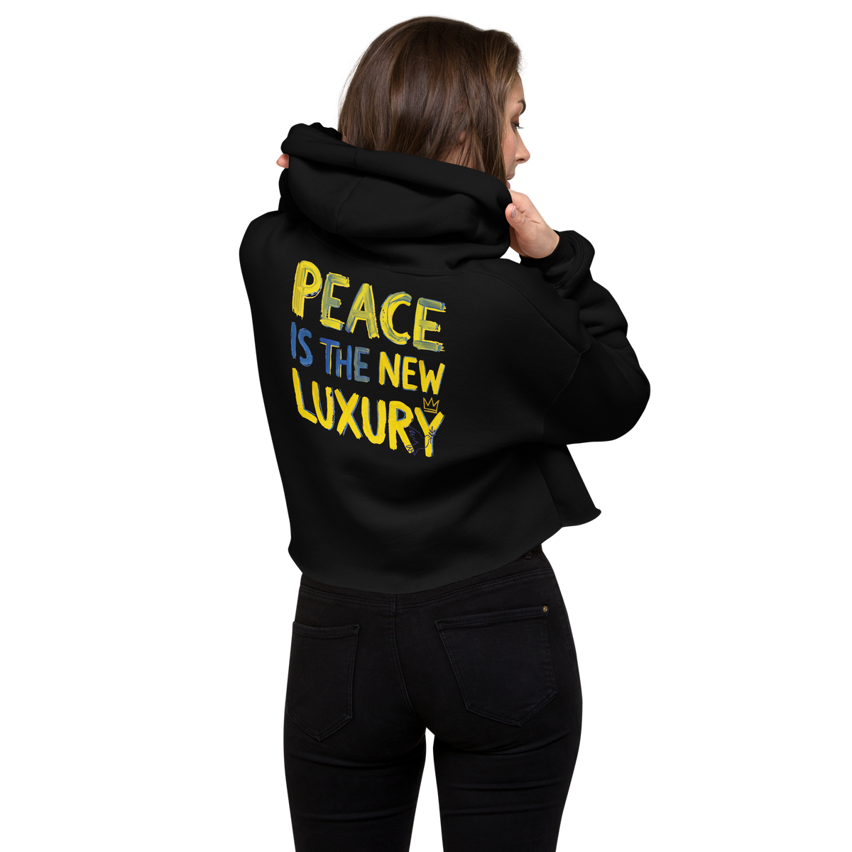 Peace is the new luxury Crop Hoodie - Alivwood