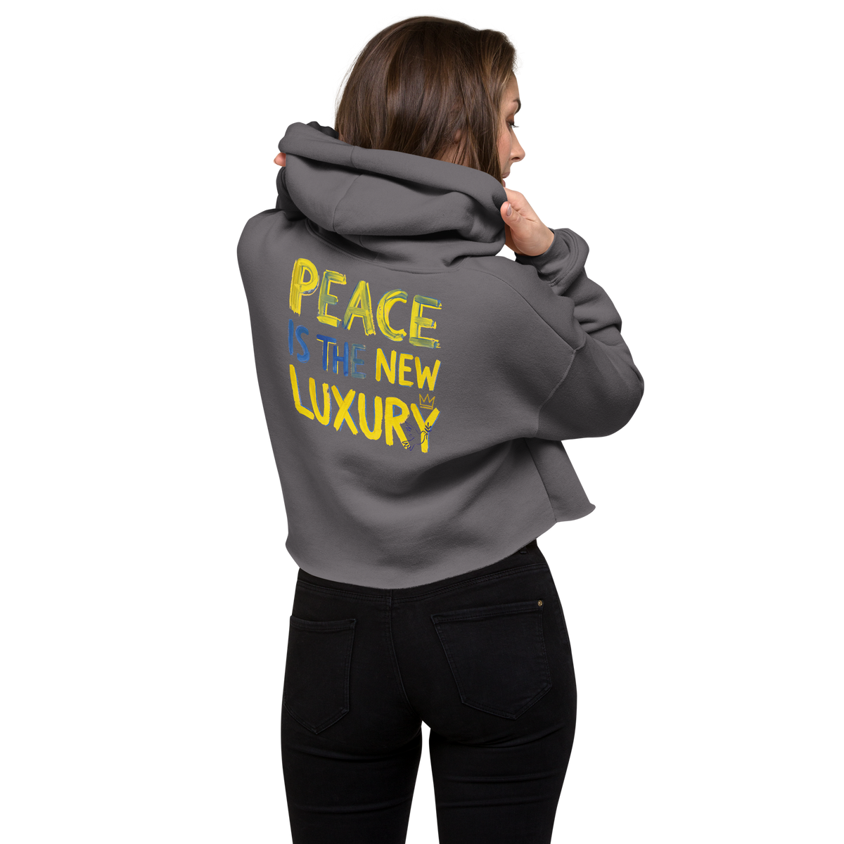 Peace is the new luxury Crop Hoodie - Alivwood