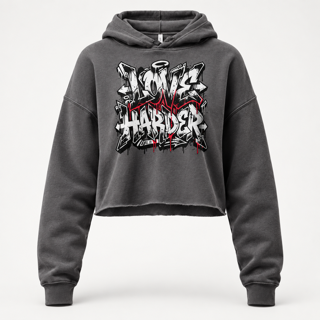 Love harder Crop Hoodie - Alivwood