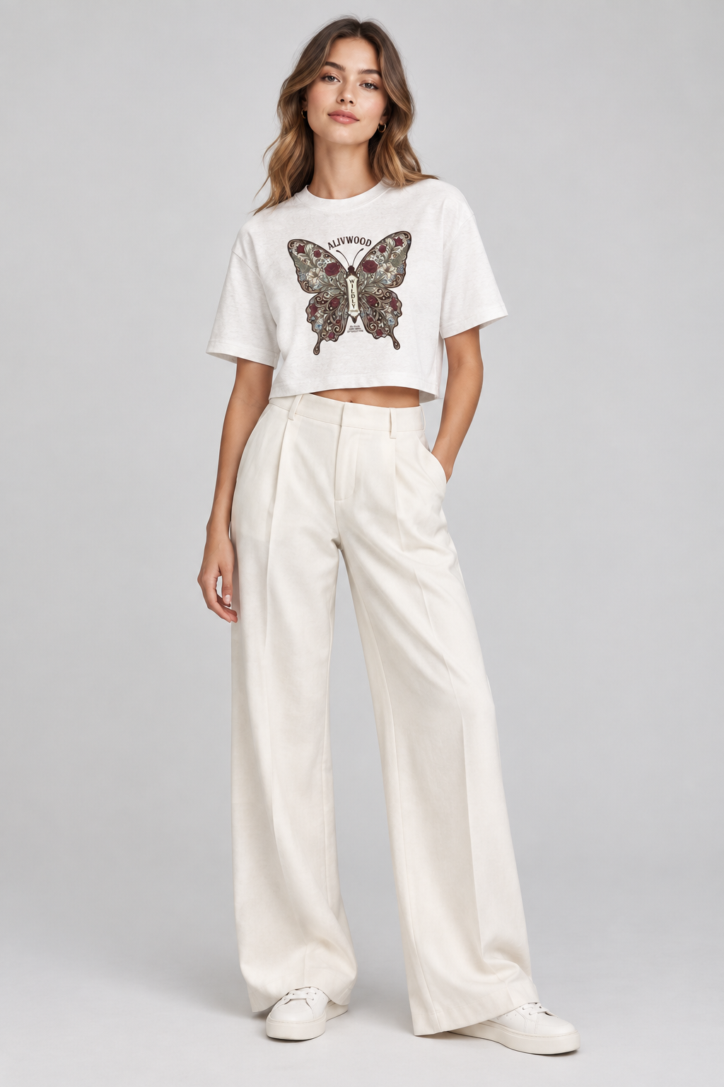 Wildly Yours Women’s garment dye cropped tee - Alivwood