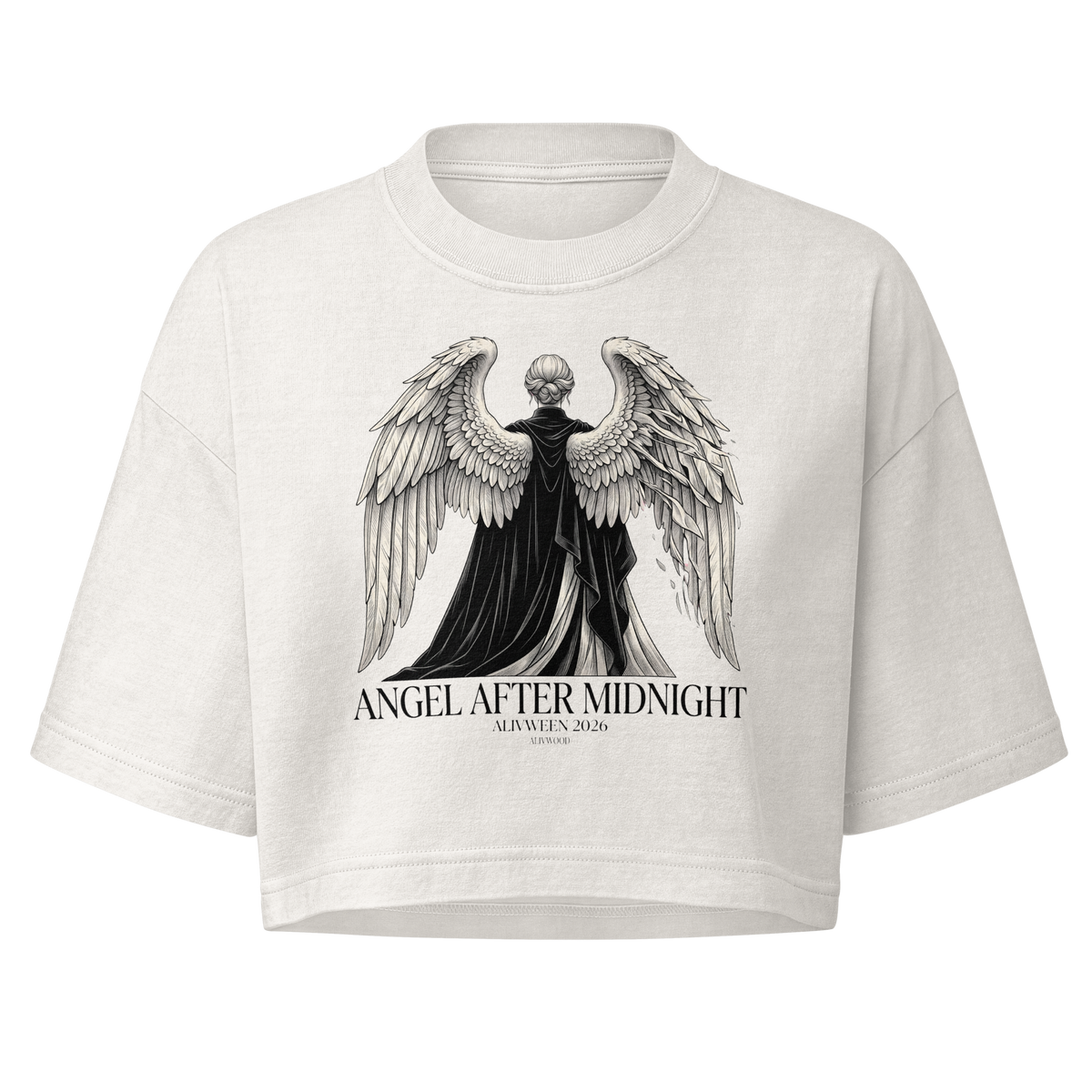 Angel after midnight Women’s garment dye cropped tee - Alivwood