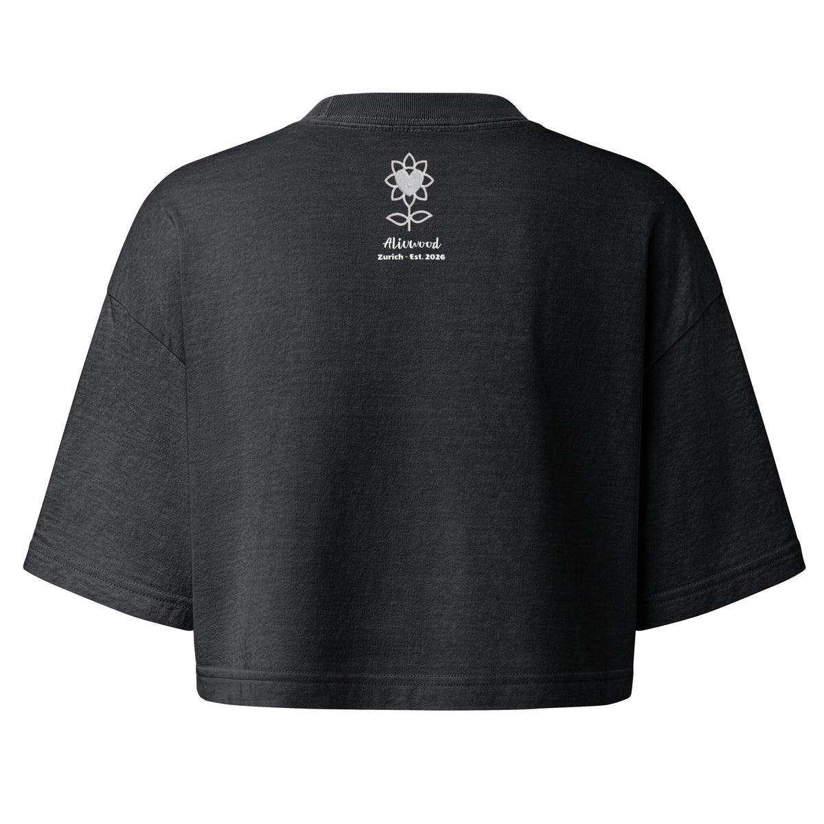 Trouble Women’s garment dye cropped tee - Alivwood
