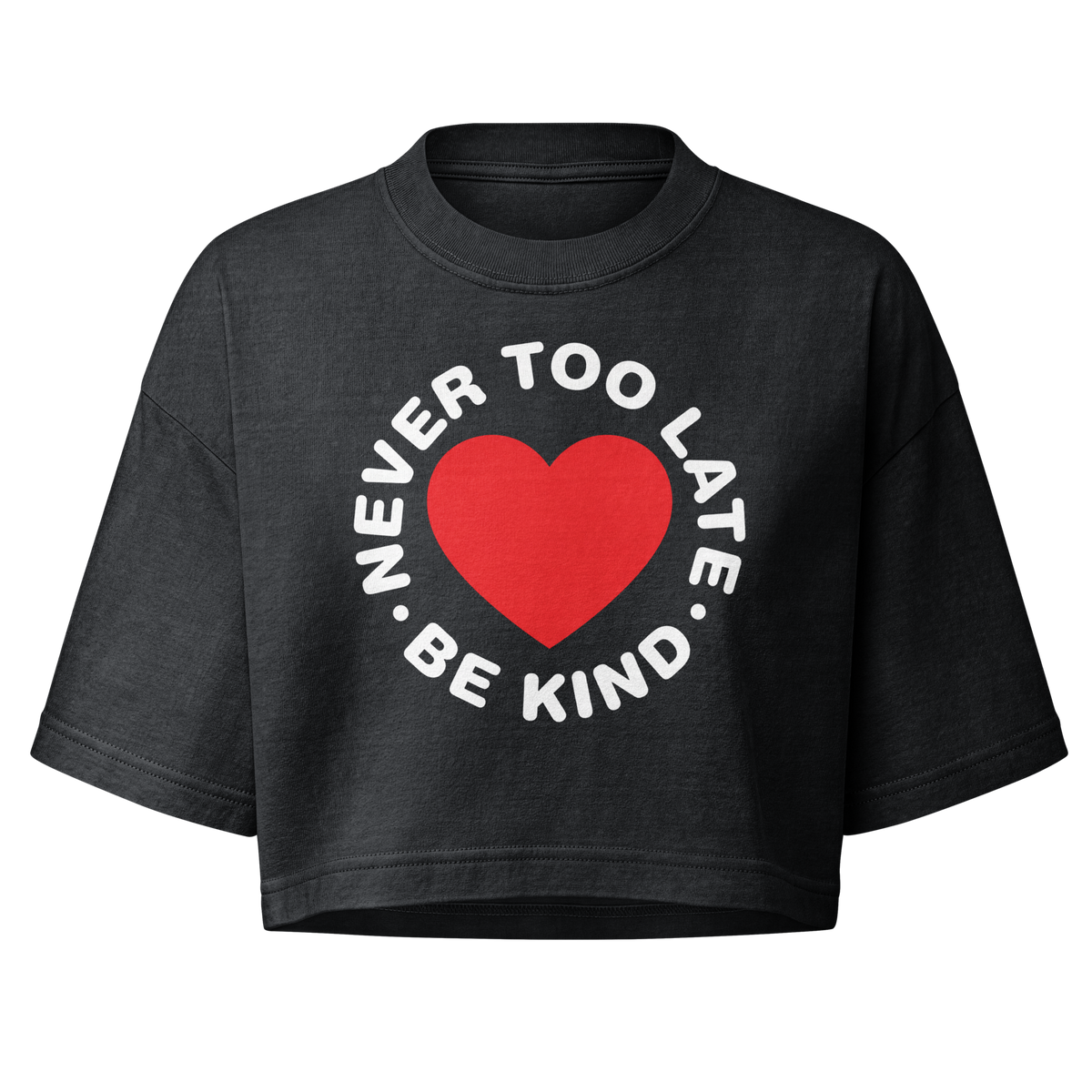 Never too late Women’s garment dye cropped tee - Alivwood